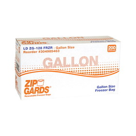 Zipgards 2.7 Mil Low Density Clear Resealable Gallon Size Dispenser Pack Freezer Bag, 200 Each, 1 per case