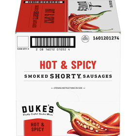Duke'S Hot & Spicy Smoked Shorty Sausages 5 Ounces Per Pack - 8 Per Case