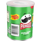 Pringles Grab & Go Sour Cream & Onion Potato Crisp, 1.4 Ounce, 12 per case