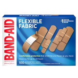 Band Aid Assorted Size Flexible Fabric Bandage, 100 Count, 4 per case