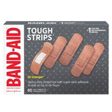 Band Aid Tough Strips Bandages Box, 60 Count, 3 Per Box, 4 Per Case