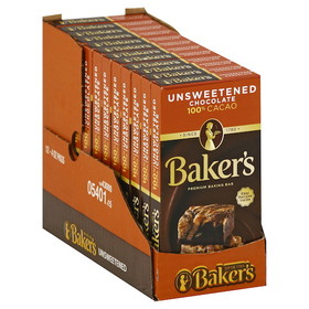 Baker's Bakers Chocolate Unsweetened, 4 Ounces, 12 per case