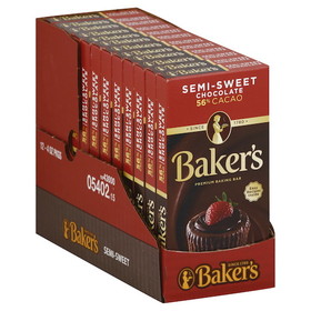 Baker's Baker Chocolate Semi Sweet, 4 Ounces, 12 per case