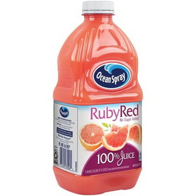 Ocean Spray 100% Ruby Red Grapefruit Juice 60 Fluid Ounce Bottles - 8 Per Case