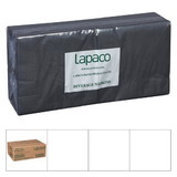 Lapaco 10 Inch X 10 Inch 1/4 Fold 2 Ply Black Beverage Napkin, 1000 Each, 1 per case