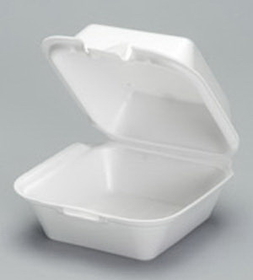 Large Snap It Foam Hinged Sandwich Container 5.81 X 5.69 X 3.13 Black