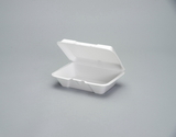 Genpak 9.19 Inch X 6.5 Inch X 2.875 Inch White Large Deep All Purpose Foam Hinged Container, 100 Each, 125 per box, 8 per case
