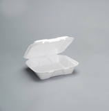 Genpak Large One Compartment Snap-It White Foam Container, 100 Each, 100 per box, 2 per case