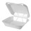 Genpak 8.25 Inch X 8 Inch X 3 Inch White Medium Snap It Foam Hinged Dinner Container, 100 Each, 2 per case, Price/Case