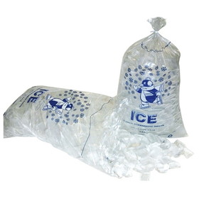Pitt Plastics 12 Inch X 21 Inch 1.5 Millimeter Clear Flat Pack Blue Ink 10 Pound Ice Bag, 1000 Count, 1 per case