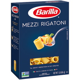 Barilla Mezze Rigatoni Pasta, 16 Ounces, 12 per case
