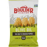 Boulder Canyon Chips Canyon Cut Olive Oil Sea Salt & Cracked Pepper, 6 Ounces, 12 per case