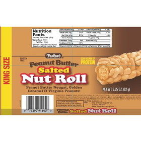 Pearson's Nut Roll Peanut Butter Salted King Size, 3.25 Ounces, 8 per case
