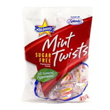 Mint Twists Candy Mini Twists Peg Bag Sugar Free, 3.75 Ounces, 12 per case