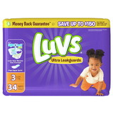 Luvs Diaper Jumbo Pack - Size 3, 34 Count, 4 per case