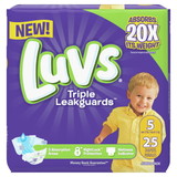 Luvs Diaper Jumbo Pack - Size 5, 25 Count, 4 per case
