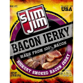 Slim Jim Smoked Bacon Jerky, 2.75 Ounces, 8 per case