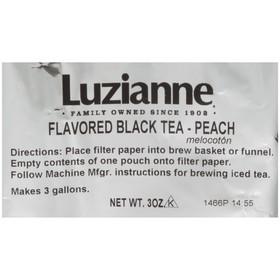 Luzianne Peach Flavored Black Tea 3 Ounce - 16 Per Case