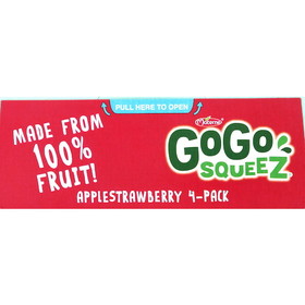 Gogo Squeez Apple Strawberry, 4 Each, 12 per case