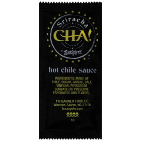 Texas Pete 7 Gram Cha Sriracha Hot Chile Sauce 200 Packets - 1 Per Case