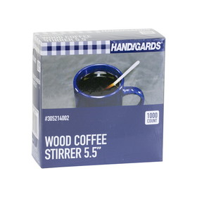 Handgards 5.5 Inch Wood Coffee Wood Stirrer, 1000 Each, 10 per case