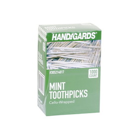 Handgards 2.5 Inch Individually Cello Wrapped Mint Toothpick, 1000 Each, 12 per case