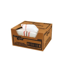 Chicopee 13" X 21" Chix Foodservice, Medium Duty, White With Red Stripe Towel, 1 Piece, 1 per case