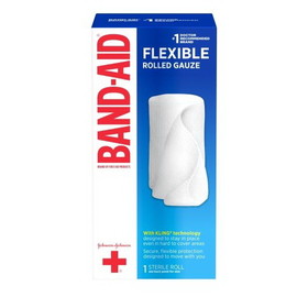 Johnson & Johnson Band-Aid 4 Inch X 2.5 Yard Flexible Rolled Gauze 2.5 Yard Roll - 3 Per Pack - 8 Per Case