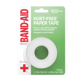 Johnson & Johnson Band-Aid 1 Inch X 10 Inch Paper Tape 10 Yard Roll - 6 Per Pack - 8 Per Case