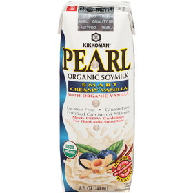 Pearl Organic Smart Creamy Vanilla Soymilk, 8 Fluid Ounces, 24 per case