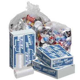 Pitt Plastics Vu Thru 24 Inch X 26 Inch .75 Millimeter 10 Gallons Heavy Clear Star Perforated Roll Can Liner, 25 Count, 10 per case
