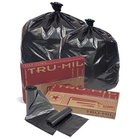 Pitt Plastics True-Mil 38 Inch X 58 Inch 1.8 Millimeter 60 Gallons Xx Heavy Black Star Perforated Roll Can Liner, 10 Count, 5 per case