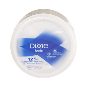 Dixie 8.5 Inch Basic White Paper Plates With Printed Inner Polyfor, 125 Count, 4 per case