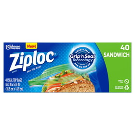 Ziploc Sandwich Bag, 40 Count, 12 per case