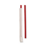 D & W Fine Pack 7.75 Giant Individually Wrapped Red Straw, 300 Each, 24 per case
