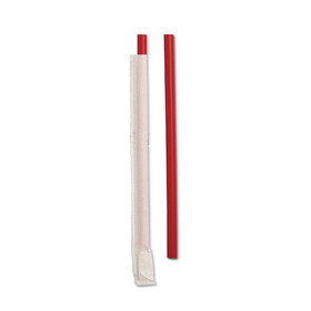 D &amp; W Fine Pack 7.75 Giant Individually Wrapped Red Straw, 300 Each, 24 per case