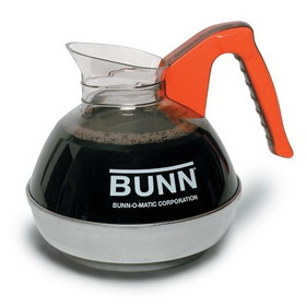 Bunn Orange Handle Easy Pour Glass Decaffeinated Coffee Decanter, 24 Count, 1 per case