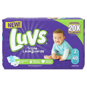 Luvs Diapers Jumbo Pack - Size 2, 40 Count, 2 per case