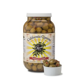 Olinda Pimento Stuffed Queen Olives 110/120 Count - 1 Gallon Pet Jar - 4 Per Case