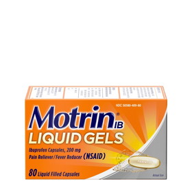Motrin Liquid Gels, 80 Count, 6 Per Box, 4 Per Case