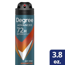 Degree Men Motion Sense Adventure Dry Spray Anti-Perspirant, 3.8 Ounces, 4 per case