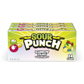Sour Punch Rainbow Straws, 2 Ounces, 12 per case