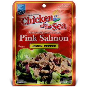 Chicken Of The Sea Skinless/Boneless Pink Salmon In Lemon Pepper Pouch, 2.5 Ounces, 12 per case