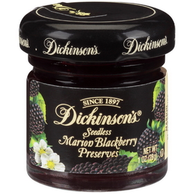 Dickinson Seedless Blackberry Preserves 1 Ounce Glass Jar - 72 Per Case