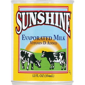 Sunshine Evaporated Milk, 12 Fluid Ounces, 24 per case