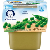 Gerber 2Nd Foods Peas Baby Food 4 Ounce Cup - 2 Per Pack - 8 Packs Per Case