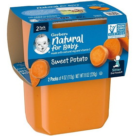 Gerber 2Nd Foods Non-Gmo Sweet Potato Puree Baby Food Tub, 8 Ounce, 8 per case