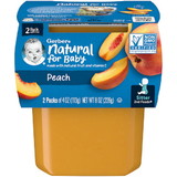 Gerber 2Nd Foods Peach Baby Foods 2 Ounce Cups - 4 Per Pack - 8 Per Case