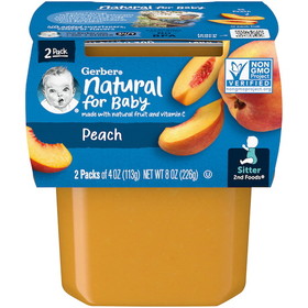Gerber 2Nd Foods Peach Baby Foods, 8 Ounces, 8 per case