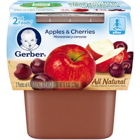 Gerber 2Nd Foods Apple Cherry Baby Food 8 Ounces - 8 Per Case